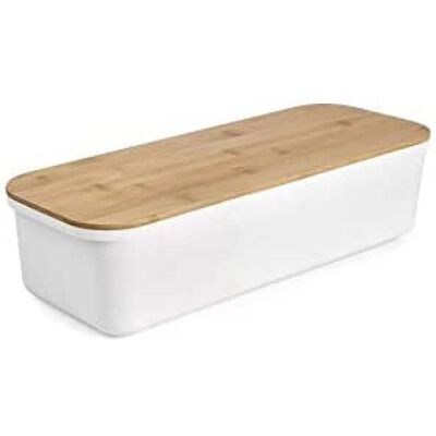 Ibili - Panera con Tabla de Corte en Bambú - Blanco Ibili - Panera con Tabla de Corte en Bambú - Blanco