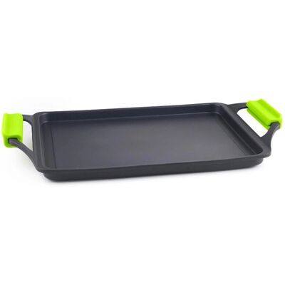 IBILI - Kompakt aluminiumsgrillpanna - 33x24cm - Non-stick - Induktion säker - Ugnssäker IBILI - Kompakt aluminiumsgrillpanna - 33x24cm - Non-stick - Induktion säker - Ugnssäker