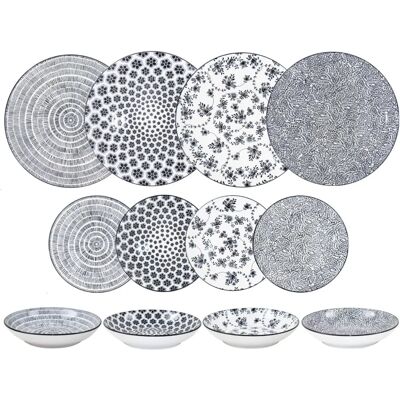 Service de vaisselle en porcelaine Armonia Noir Ibili - 12 pièces Service de vaisselle en porcelaine Armonia Noir Ibili - 12 pièces