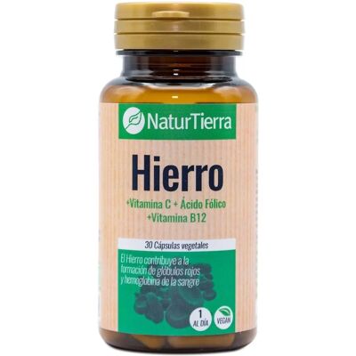 Naturtierra Hierro 30 cápsulas vegetales - Suplemento alimenticio Naturtierra Hierro 30 cápsulas vegetales - Suplemento alimenticio
