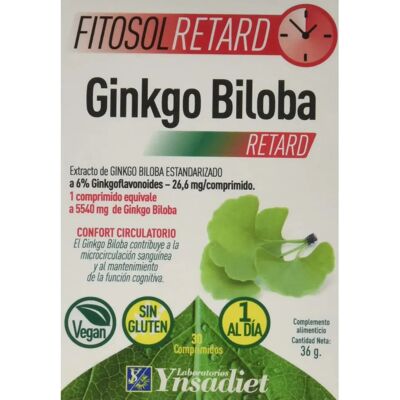 Fitosol Ginkgo Biloba Retard - Suplemento Dietético Fitosol Ginkgo Biloba Retard - Suplemento Dietético