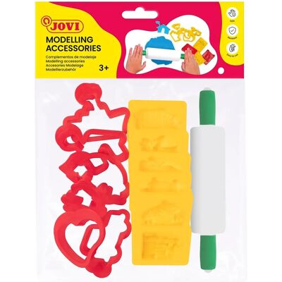 Jovi Boetseerklei Set - 12 Vormpjes + 1 Rollenrol Jovi Boetseerklei Set - 12 Vormpjes + 1 Rollenrol