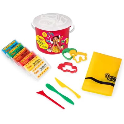 Zestaw modeliny Jovi Super Bucket 6 Sztuk + Akcesoria - Kreatywna Zabawa Zestaw modeliny Jovi Super Bucket 6 Sztuk + Akcesoria - Kreatywna Zabawa