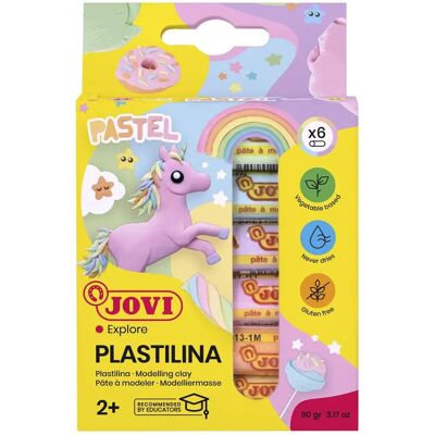 JOVI Pâte à Modeler Pastel - 6 Couleurs, 50g JOVI Pâte à Modeler Pastel - 6 Couleurs, 50g