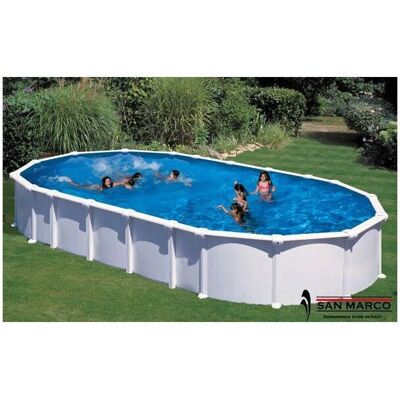 Piscina ovale Gré - Struttura in acciaio zincato, liner resistente ai raggi UV - Superficie massima di nuoto Piscina ovale Gré - Struttura in acciaio zincato, liner resistente ai raggi UV - Superficie massima di nuoto