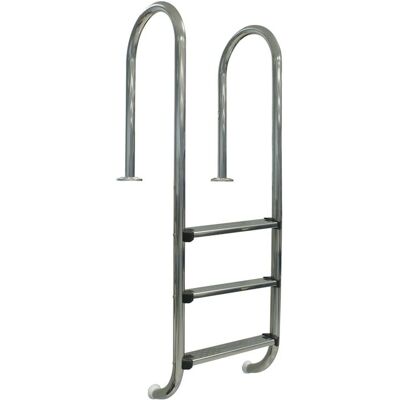 GRE Pool Ladder - 3 Steps, Grey - In-ground Pool Access GRE Pool Ladder - 3 Steps, Grey - In-ground Pool Access