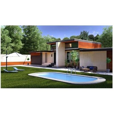 Piscina ovalada GRE Madagascar - 800x400x150cm, Blanco, Acero, Resistente UV Piscina ovalada GRE Madagascar - 800x400x150cm, Blanco, Acero, Resistente UV