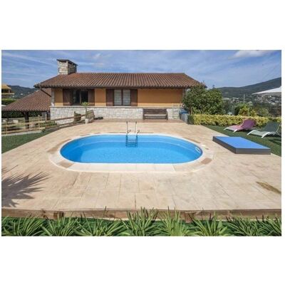 Piscina Ovalada GRE Madagascar - Acero, Resistente a UV, 27.470L Piscina Ovalada GRE Madagascar - Acero, Resistente a UV, 27.470L
