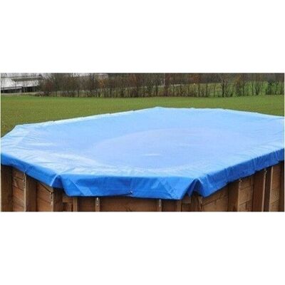 Couverture de piscine GRE - Bois, PVC résistant aux UV, 375x675cm - Publicité Couverture de piscine GRE - Bois, PVC résistant aux UV, 375x675cm - Publicité