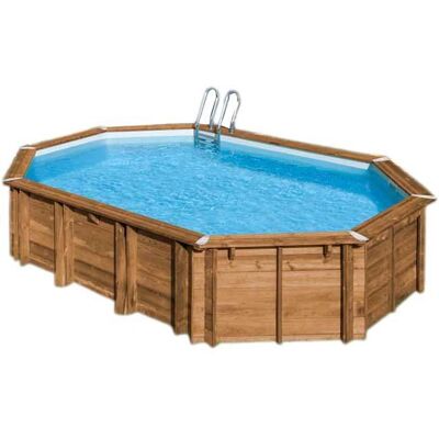 Piscina de madera ovalada GRE Safran 2 - 620x395x136 cm - Piscina Piscina de madera ovalada GRE Safran 2 - 620x395x136 cm - Piscina