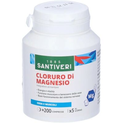 Integratore di Cloruro di Magnesio Santiveri - 200 Compresse Integratore di Cloruro di Magnesio Santiveri - 200 Compresse