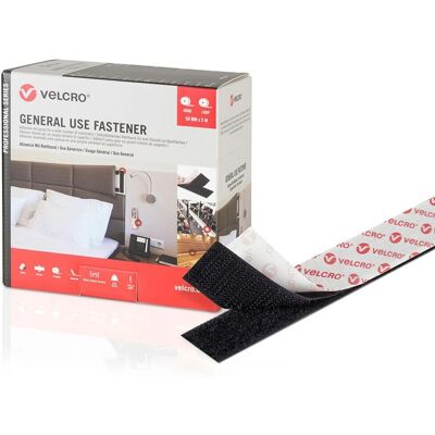 Cinta de velcro de gancho y lazo - 50mm x 5m - Negro Cinta de velcro de gancho y lazo - 50mm x 5m - Negro