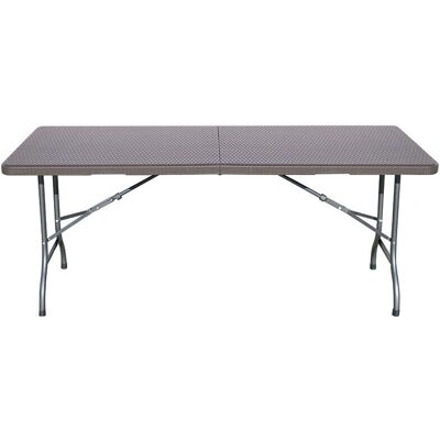 Planeta Huerto - Mesa Plegable de Ratán de Polietileno - Jardín, Camping Planeta Huerto - Mesa Plegable de Ratán de Polietileno - Jardín, Camping