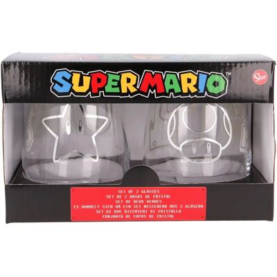 Super Mario Borosilikat-Gläser 2er-Set - 510 ml Super Mario Borosilikat-Gläser 2er-Set - 510 ml