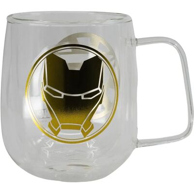 MARVEL Iron Man Tasse en Verre - 290 ml - Boissons Chaudes Froides - Publicité MARVEL Iron Man Tasse en Verre - 290 ml - Boissons Chaudes Froides - Publicité