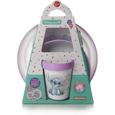 Conjunto de refeições para crianças Thermobaby - Lilo & Stitch - Seguro para microondas, Antiderrapante Conjunto de refeições para crianças Thermobaby - Lilo & Stitch - Seguro para microondas, Antiderrapante