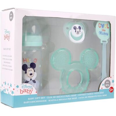 Coffret Cadeau Bébé Mickey Mouse - Biberons, Sucette, Dentarino & Attache - Publicité Coffret Cadeau Bébé Mickey Mouse - Biberons, Sucette, Dentarino & Attache - Publicité