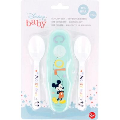 Pricenet Mickey Mouse - 2 cuillères pour enfants + pochette - Ensemble de couverts - Publicité Pricenet Mickey Mouse - 2 cuillères pour enfants + pochette - Ensemble de couverts - Publicité