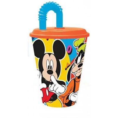 Verre Mickey Mouse avec paille flexible 260ml - Publicité Verre Mickey Mouse avec paille flexible 260ml - Publicité