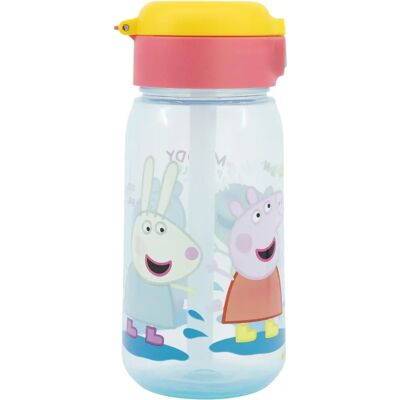 Peppa Pig Push Up 510ml Butelka - Dziecięca butelka z tworzywa sztucznego ze słomką Peppa Pig Push Up 510ml Butelka - Dziecięca butelka z tworzywa sztucznego ze słomką