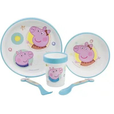 Stor Peppa Pig Wiederverwendbares Kinderservice - Mit Besteck Stor Peppa Pig Wiederverwendbares Kinderservice - Mit Besteck