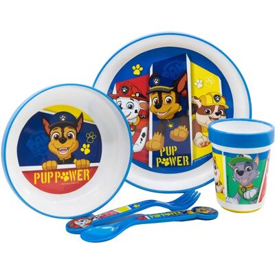 Paw Patrol - 5-osainen liukumaton bicolor-lounassetti Paw Patrol - 5-osainen liukumaton bicolor-lounassetti