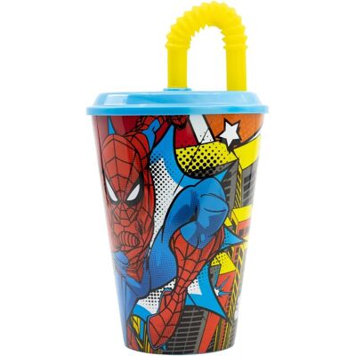 Tazza di Spider-Man con Pajetta - 430ml - Riutilizzabile, Senza BPA Tazza di Spider-Man con Pajetta - 430ml - Riutilizzabile, Senza BPA