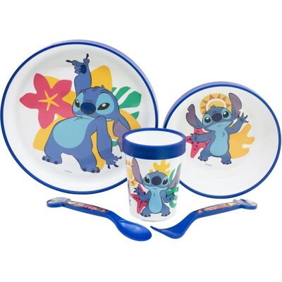 Ensemble Repas Enfants Stitch - 5 Pièces Antidérapantes Bicolores - Publicité Ensemble Repas Enfants Stitch - 5 Pièces Antidérapantes Bicolores - Publicité