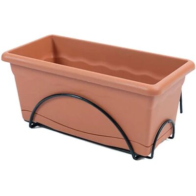 Plastiken Terrakotta Pflanzgefäß mit Teller - 50x20 cm Plastiken Terrakotta Pflanzgefäß mit Teller - 50x20 cm