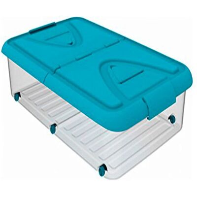 Caja de almacenamiento Plastiken - 60L Azul Organizador Bajo Cama Caja de almacenamiento Plastiken - 60L Azul Organizador Bajo Cama