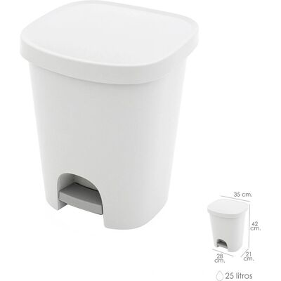 Forged Tool - Contenitore dei Rifiuti 25L Rettangolare Bianco Forged Tool - Contenitore dei Rifiuti 25L Rettangolare Bianco