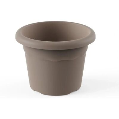Plastiken - Rund Blumentopf 22cm Taupe - Elegantes Design Plastiken - Rund Blumentopf 22cm Taupe - Elegantes Design