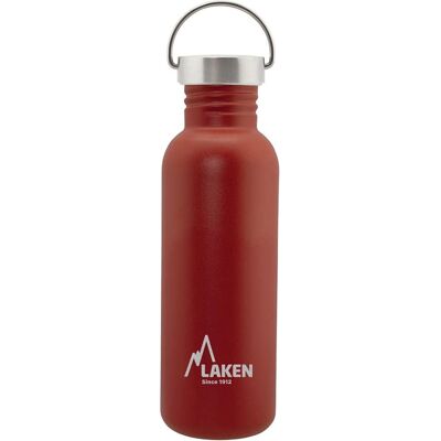 Laken Basic Steel Fles - Roestvrij Staal, 0.75L, Rood Laken Basic Steel Fles - Roestvrij Staal, 0.75L, Rood