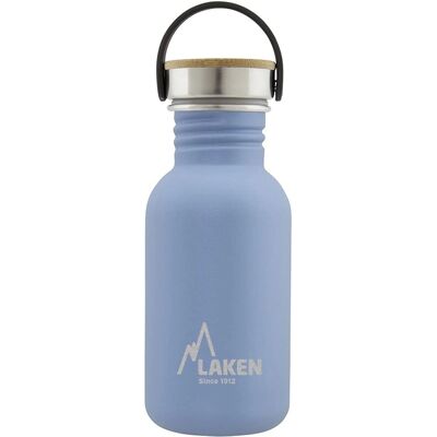 Laken Basic Steel Bambú Waterfles - 500ml - Blauw Laken Basic Steel Bambú Waterfles - 500ml - Blauw