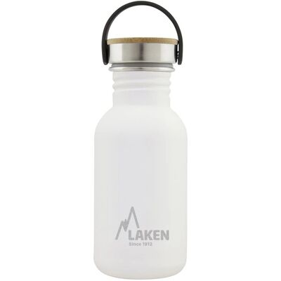 Laken Basic Steel Bambú Bouteille d'eau - Acier Inoxydable - Blanc Laken Basic Steel Bambú Bouteille d'eau - Acier Inoxydable - Blanc