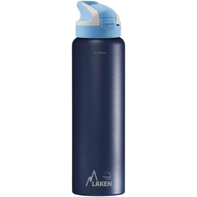 Laken Summit Waterfles - Blauw 1L RVS en Plastic Laken Summit Waterfles - Blauw 1L RVS en Plastic