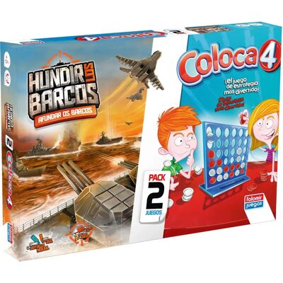 Falomir 11500 - Gioco Doppio Colloca 4 e Affonda Navi - Gioco da tavolo Falomir 11500 - Gioco Doppio Colloca 4 e Affonda Navi - Gioco da tavolo