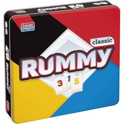 Falomir Rummy Jeu de Société Boîte en Métal - 7+ Ans Falomir Rummy Jeu de Société Boîte en Métal - 7+ Ans