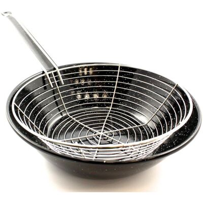 GARCIMA Modell - 24cm Emaillierte Pfanne mit Korb GARCIMA Modell - 24cm Emaillierte Pfanne mit Korb