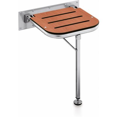 Beltrán 2616 Asiento Plato Ducha Cerezo - Asiento con Pata Inox Beltrán 2616 Asiento Plato Ducha Cerezo - Asiento con Pata Inox