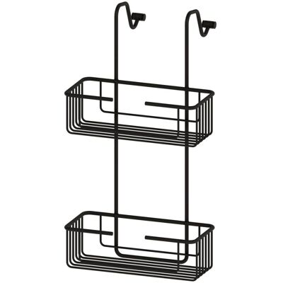 BELTRÁN 3111 Rejilla Doble Jabonera Mampara Negra Con Perchas - Accesorios de baño BELTRÁN 3111 Rejilla Doble Jabonera Mampara Negra Con Perchas - Accesorios de baño