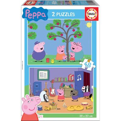 Ensemble de puzzles Educa Peppa Pig - 2 x 48 pièces - Publicité Ensemble de puzzles Educa Peppa Pig - 2 x 48 pièces - Publicité