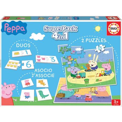 Puzzle Peppa Pig 4 w 1 Educa - Edukacyjna Zabawka dla Dzieci Puzzle Peppa Pig 4 w 1 Educa - Edukacyjna Zabawka dla Dzieci
