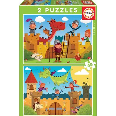 Educa Puzzle Drachen Ritter 48 Stück - Pädagogisches Puzzle für Kinder Educa Puzzle Drachen Ritter 48 Stück - Pädagogisches Puzzle für Kinder