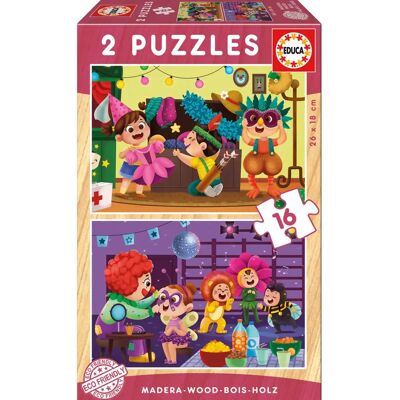 Dřevěné puzzle Educa Model 17619 - 2x16 dílků Dřevěné puzzle Educa Model 17619 - 2x16 dílků