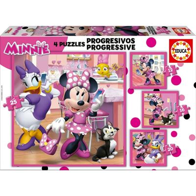 Educa Borras Minnie Mouse Glada Hjälpare Progressivt Pussel - Flerfärgad 3+ Educa Borras Minnie Mouse Glada Hjälpare Progressivt Pussel - Flerfärgad 3+