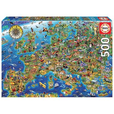 Mapa Evropy Educa 500 dílků - Puzzle pro děti a dospělé Mapa Evropy Educa 500 dílků - Puzzle pro děti a dospělé