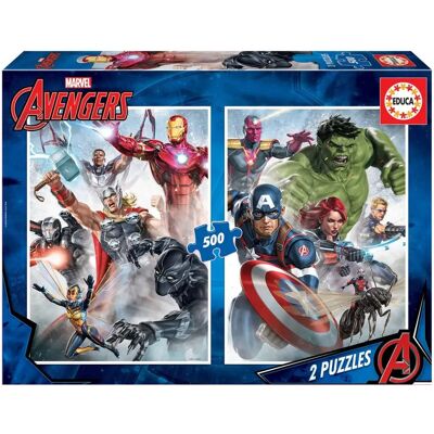 Sada puzzle Marvel Avengers 2 x 500 dílků - Děti a Dospělí Sada puzzle Marvel Avengers 2 x 500 dílků - Děti a Dospělí