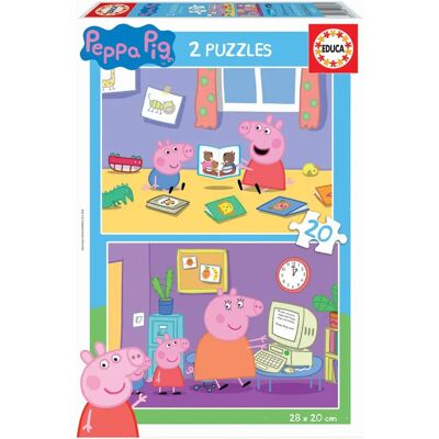 Puzzle Peppa Pig d'Educa Borrás - 2x20 Pièces - Multicolore - Publicité Puzzle Peppa Pig d'Educa Borrás - 2x20 Pièces - Multicolore - Publicité
