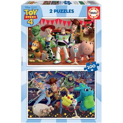 Ensemble de puzzles Toy Story 4 Educa 2x100 pièces pour enfants 6+ Ensemble de puzzles Toy Story 4 Educa 2x100 pièces pour enfants 6+
